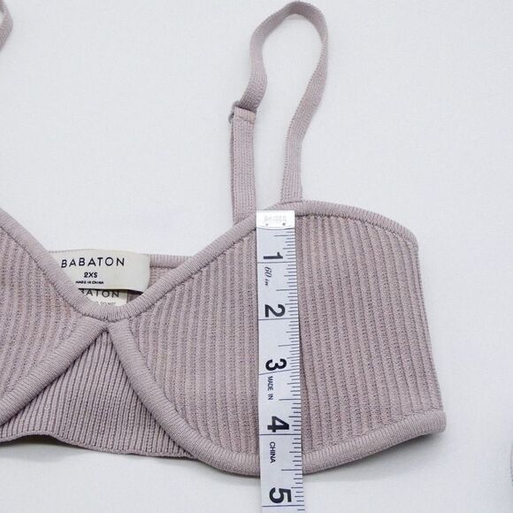 Aritzia Babaton Sculpt Knit Bra Top - Gray Mauve - XXS - Preowned - Picture 9 of 10